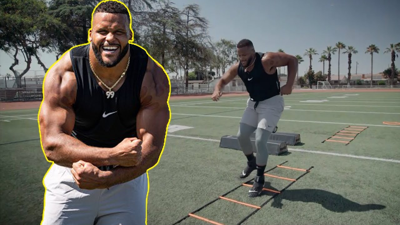 D-Line Drills with Aaron Donald to Improve Footwork & Pass Rush Moves background