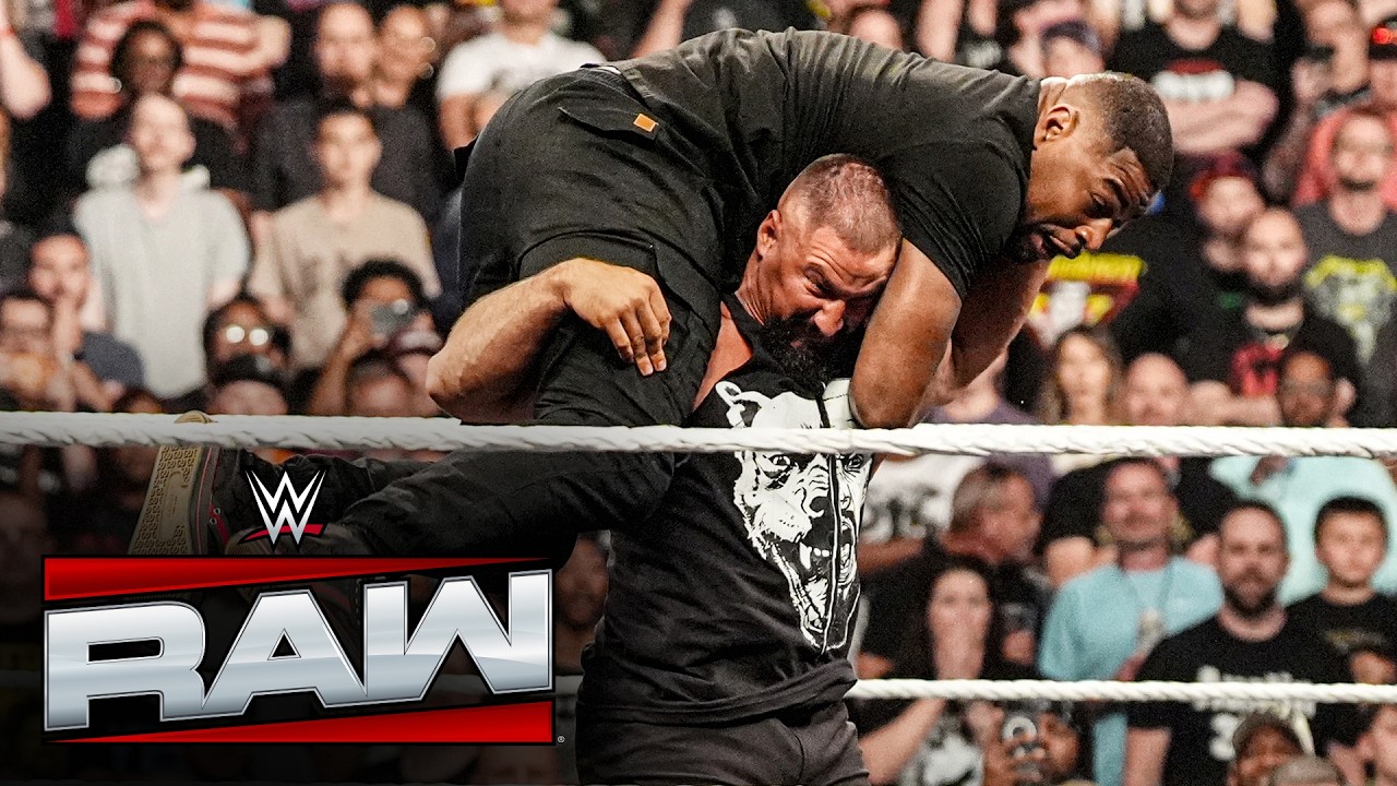 Bron Breakker and The Vision beatdown Seth Rollins and Street Profits: Raw highlights, May 18, 2026 background