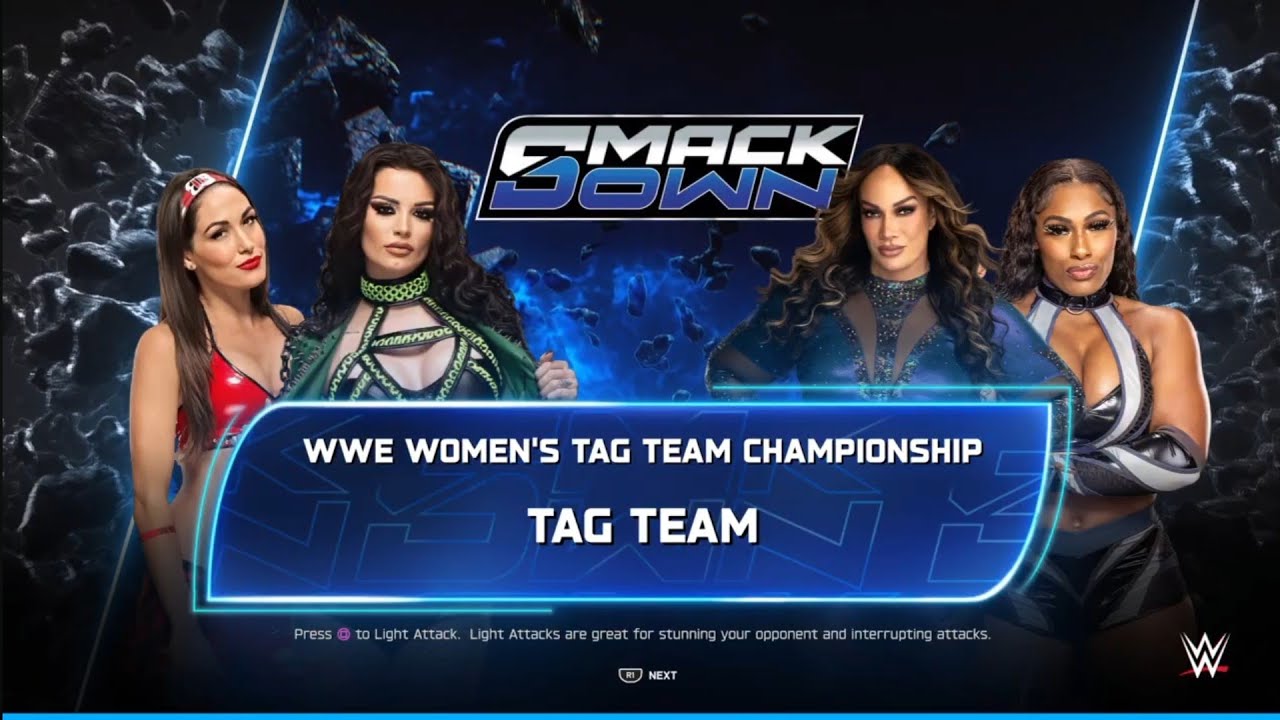 Paige & Brie vs The Irresistible Forces. Smackdown. WWE 2K25