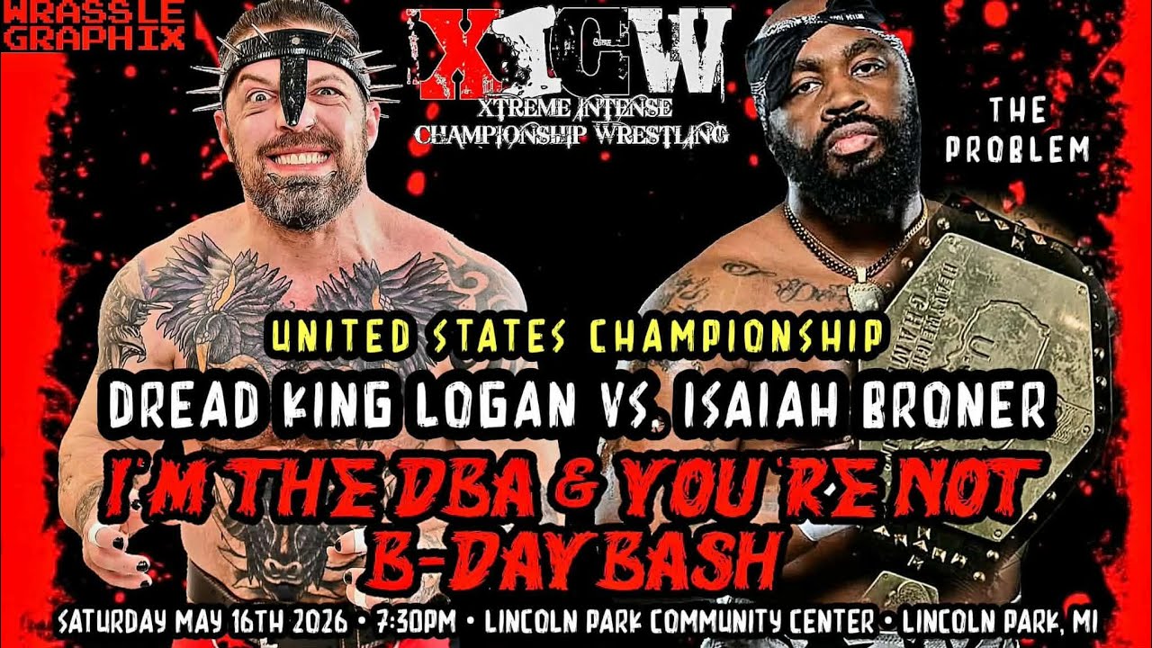 Full Match: ISAIAH BRONER vs. DREAD KING LOGAN (XICW United States Championship - 5/16/26) background