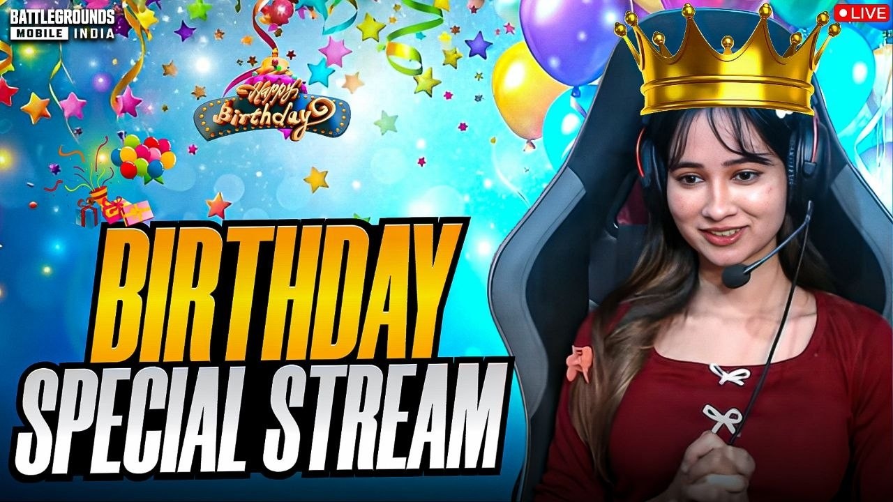 SPECIAL BIRTHDAY LIVE STREAM🎂🎉🥳CONQUEROR TOP 100 LIVE😍 |#bgmilive #girlgamer #pubgmobile