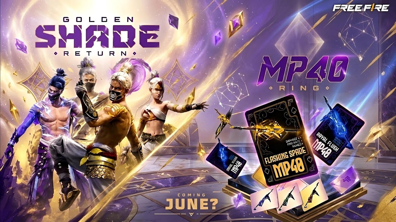 Golden Shade Bundle Return🤯🥳Confirm l Poker Mp40 Return Date l Free Fire New Event l Ff New Event