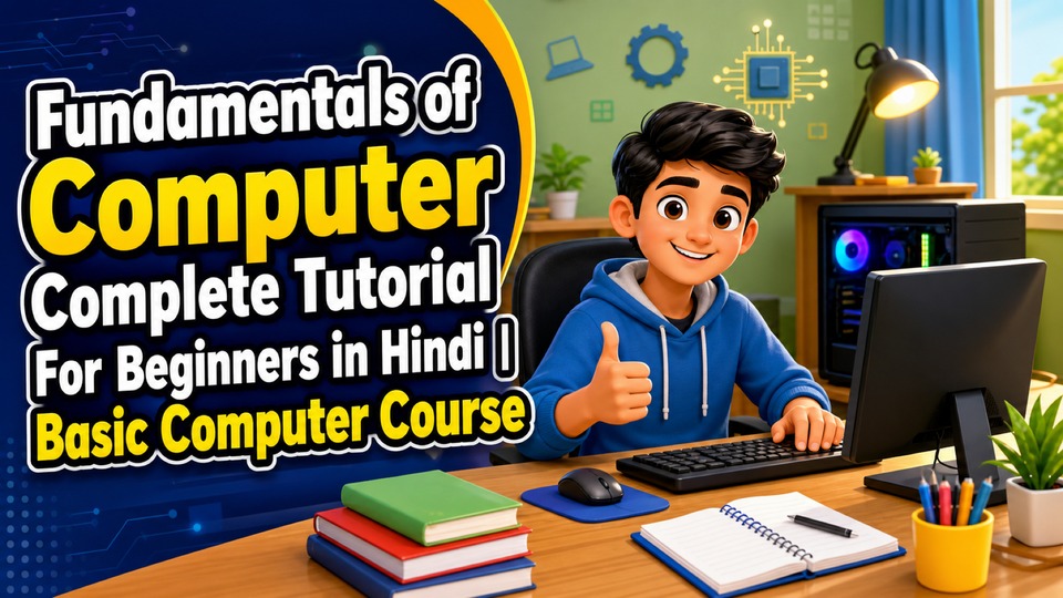 Fundamentals of Computer Complete Tutorial For Beginners in Hindi | Basic Computer Course background