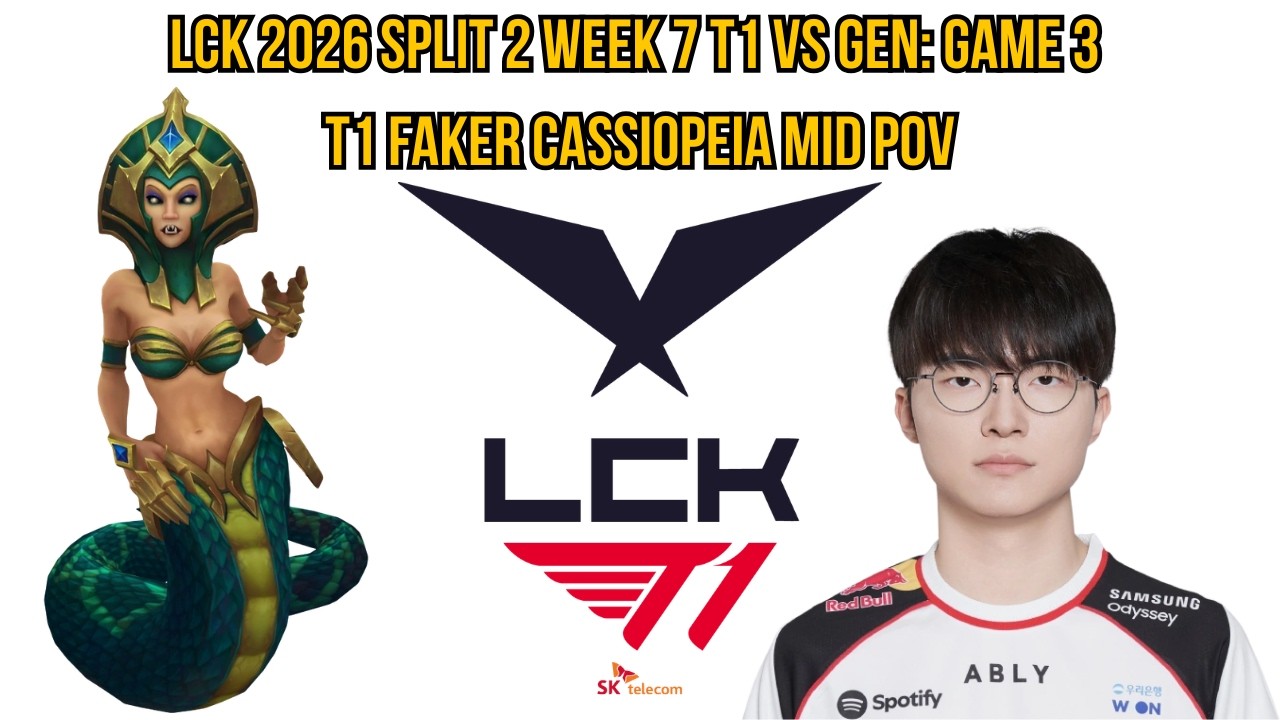 LCK 2026 Split 2 Week 7 T1 vs GEN: Game 3 | T1 Faker Cassiopeia Mid POV