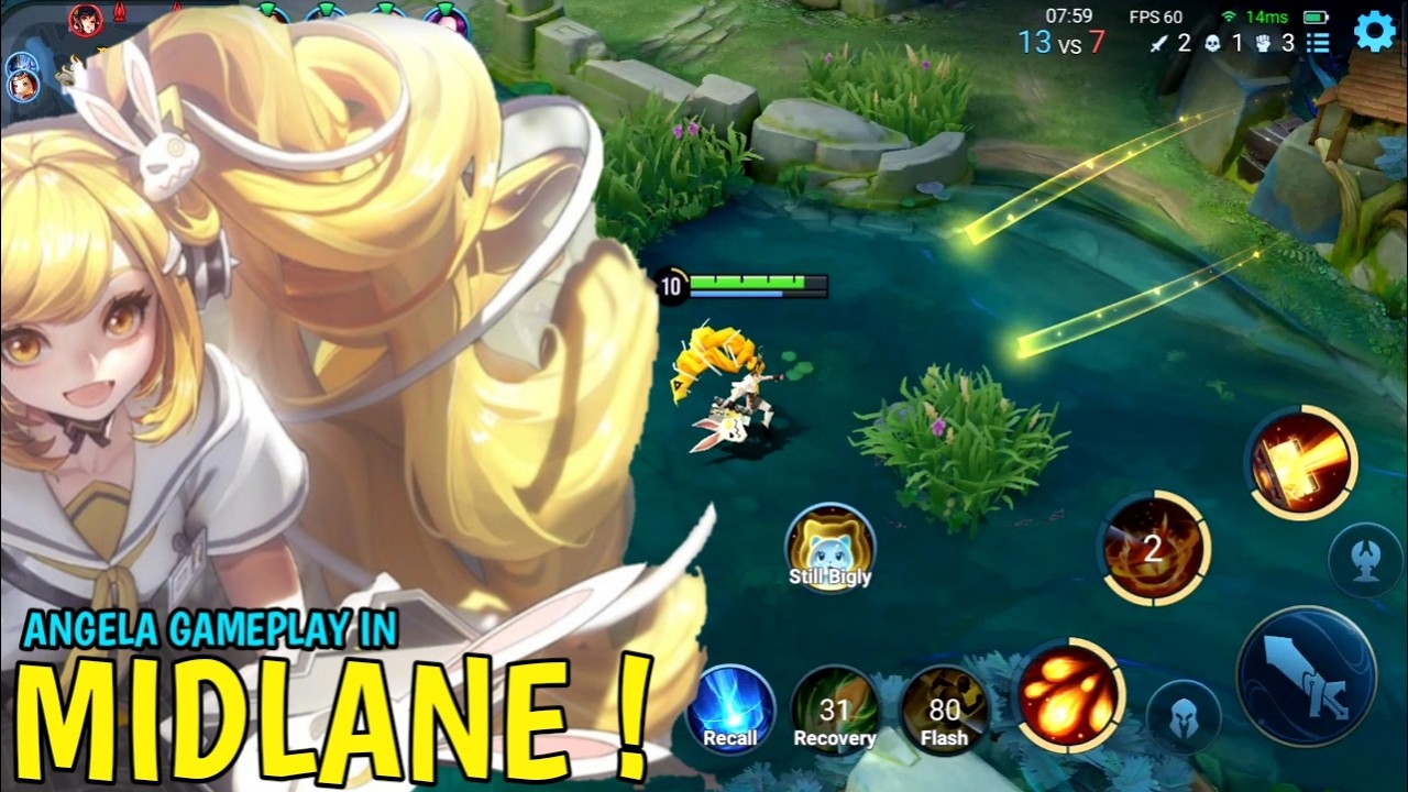 Honor Of Kings : Angela Pro Gameplay In MidLane | Broken Damage Build Angela - HOK