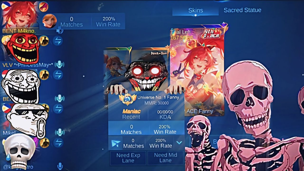 0 MATCHES FANNY BUT 200% WINRATE?| TOP UNIVERSE|💀 #MLBBCreator #MLBBNEXT2025 background
