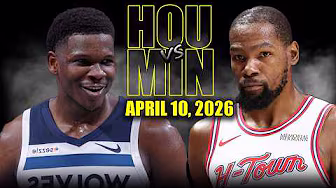 Houston Rockets vs Minnesota Timberwolves Full Game Highlights – April 10, 2026 | NBA Season poster — similar to Boston Celtics vs Phoenix Suns Full Game Highlights – March 16, 2026 | NBA Season