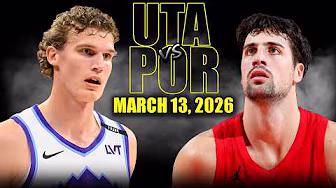 Utah Jazz vs Portland Trail Blazers Full Game Highlights – March 13, 2026 | NBA Season background