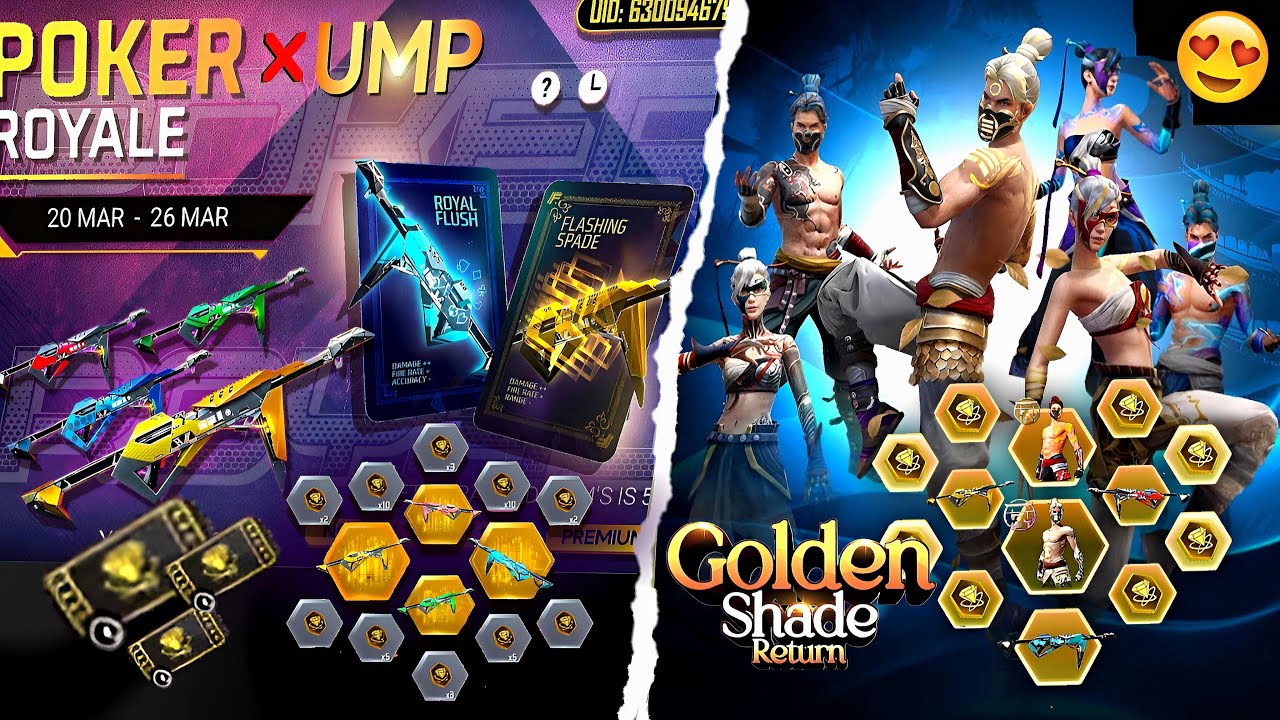 Golden Shade & Poker Mp40 Return Event Free Fire ๐ฅ๐ฎ| free fire new event | ff new event