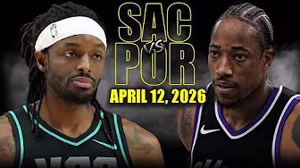 Sacramento Kings vs Portland Trail Blazers Full Game Highlights – April 12, 2026 | NBA Season poster — similar to Boston Celtics vs Phoenix Suns Full Game Highlights – March 16, 2026 | NBA Season