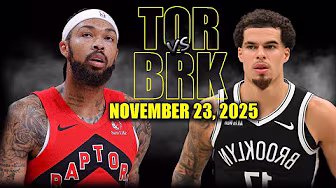 Toronto Raptors vs Brooklyn Nets Full Game Highlights - November 23, 2025 | NBA Season background