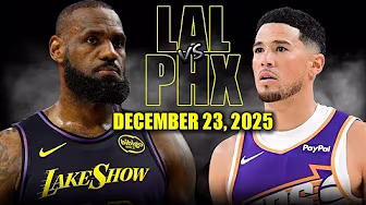Los Angeles Lakers vs Phoenix Suns Full Game Highlights – December 23, 2025 | NBA Season background