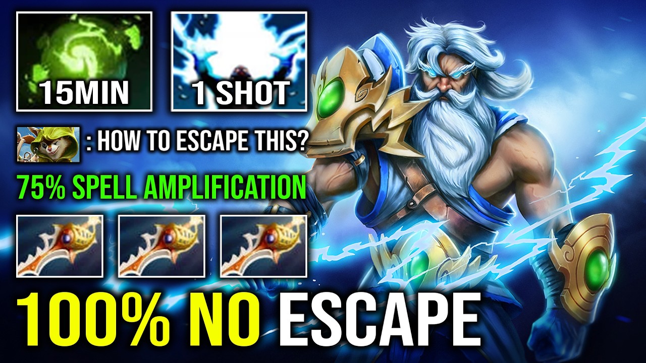 100% NO ESCAPE 1 Shot Global Thunder 15Min Refresher 75% Spell Amplification Zeus Dota 2 background