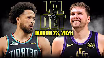 Los Angeles Lakers vs Detroit Pistons Full Game Highlights – March 23, 2026 | NBA Season background