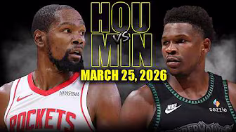 Houston Rockets vs Minnesota Timberwolves Full Game Highlights – March 25, 2026 | NBA Season background