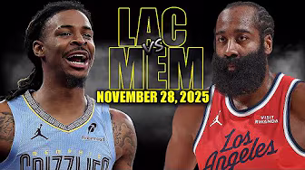 Los Angeles Clippers vs Memphis Grizzlies Full Game Highlights - November 28, 2025 | NBA Season backdrop