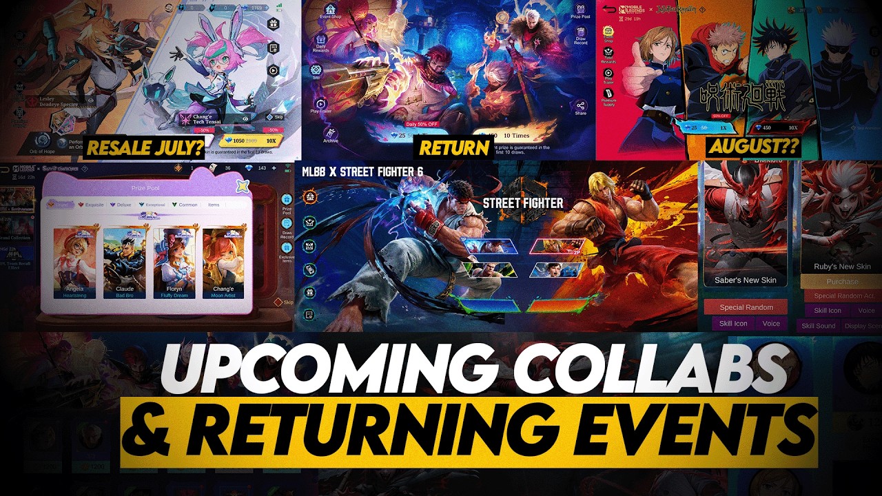 ALL UPCOMING MLBB COLLAB EVENTS 2026 | JJK, SANRIO, ASPIRANTS, EXORCIST & STREET FIGHTER background