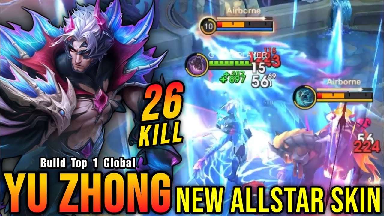 26 Kills + MANIAC!! Tidescale Sealord Yu Zhong New ALLSTAR Skin - Build Top 1 Global Yu Zhong ~ MLBB