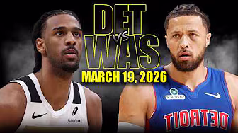Detroit Pistons vs Washington Wizards Full Game Highlights – March 19, 2026 | NBA Season background