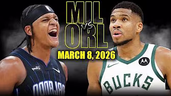 Milwaukee Bucks vs Orlando Magic Full Game Highlights – March 8, 2026 | NBA Season background