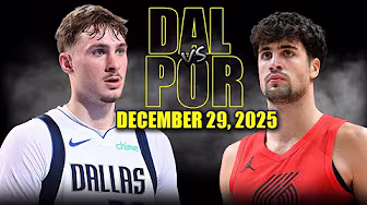 Dallas Mavericks vs Portland Trail Blazers Full Game Highlights – December 29, 2025 | NBA Season background