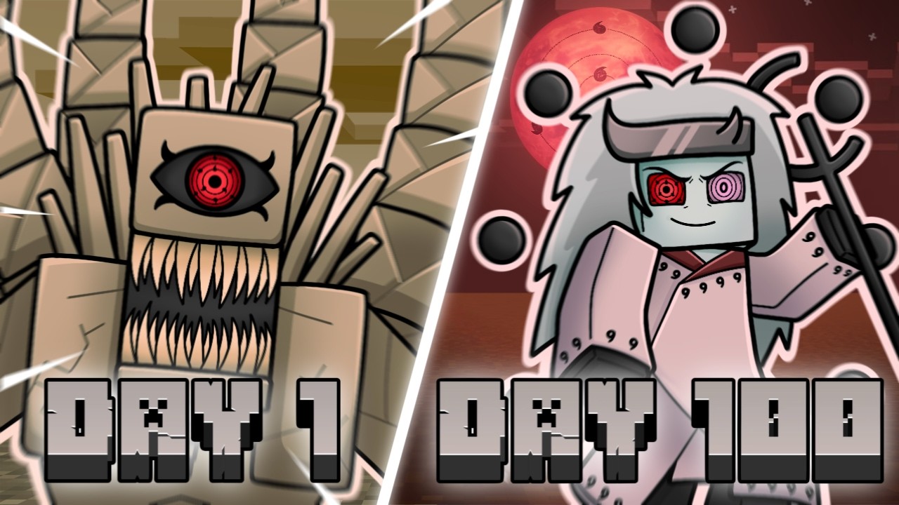 I Survived 100 Days as TEN TAILS in NARUTO Minecraft