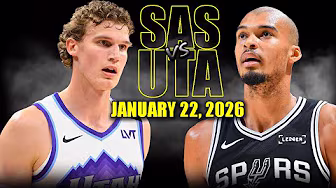 San Antonio Spurs vs Utah Jazz Full Game Highlights – January 22, 2026 | NBA Season background