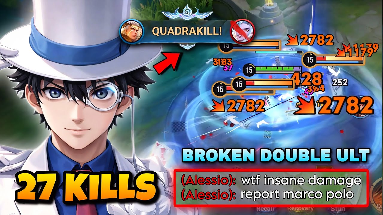 QUADRAKILL! 27 KILLS MARCO POLO WITH THIS BROKEN DOUBLE ULT COMBO IN FARM! | HONOR OF KINGS