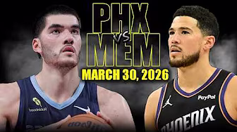 Phoenix Suns vs Memphis Grizzlies Full Game Highlights – March 30, 2026 | NBA Season background