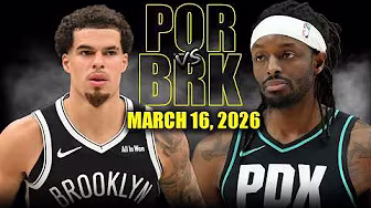 Portland Trail Blazers vs Brooklyn Nets Full Game Highlights – March 16, 2026 | NBA Season