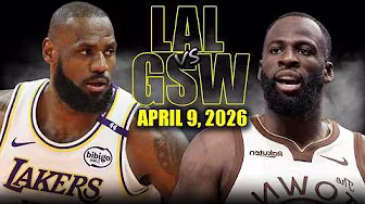 Los Angeles Lakers vs Golden State Warriors Full Game Highlights – April 9, 2026 | NBA Season poster — similar to Boston Celtics vs Phoenix Suns Full Game Highlights – March 16, 2026 | NBA Season
