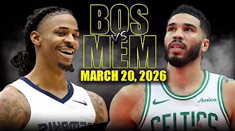 Boston Celtics vs Memphis Grizzlies Full Game Highlights – March 20, 2026 | NBA Season poster — similar to Boston Celtics vs Phoenix Suns Full Game Highlights – March 16, 2026 | NBA Season