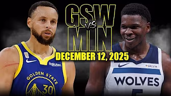 Golden State Warriors vs Minnesota Timberwolves Full Game Highlights - December 12, 2025 |NBA Season background