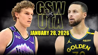 Golden State Warriors vs Utah Jazz Full Game Highlights – January 28, 2026 | NBA Season background