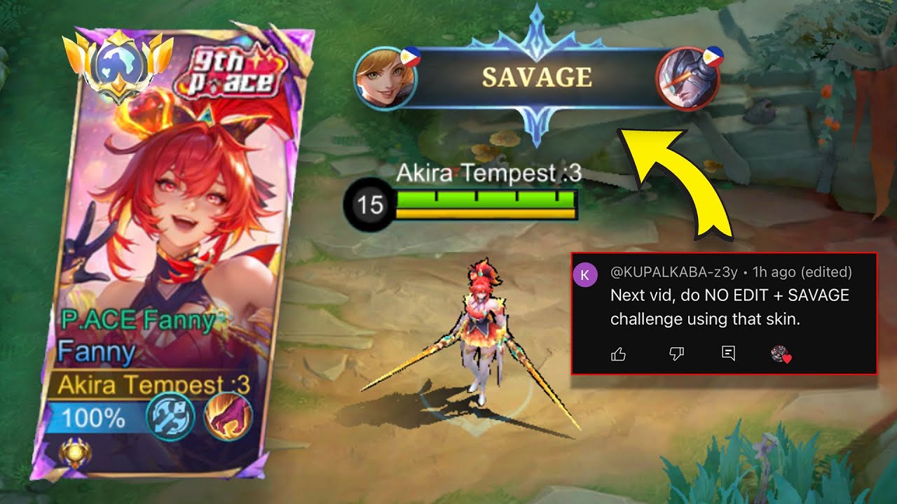 SAVAGE?! NEW SKIN FANNY NO EDIT GAMEPLAY CHALLENGE! -SOLO RANK MLBB background