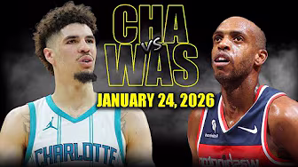 Charlotte Hornets vs Washington Wizards Full Game Highlights - January 24, 2026 | NBA Season background