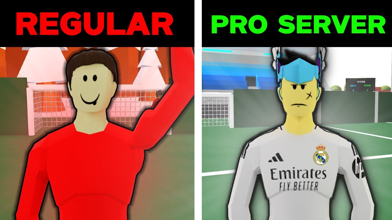 Normal vs Pro Servers | Realistic Street Soccer (Roblox) background