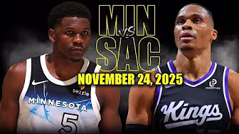 Minnesota Timberwolves vs Sacramento Kings Full Game Highlights - November 24, 2025 | NBA Season background