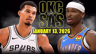 Oklahoma City Thunder vs San Antonio Spurs Full Game Highlights – January 13, 2026 | NBA Season background