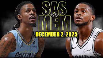San Antonio Spurs vs Memphis Grizzlies Full Game Highlights - December 2, 2025 | NBA Season background