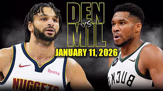 Denver Nuggets vs Milwaukee Bucks Full Game Highlights – January 11, 2026 | NBA Season background