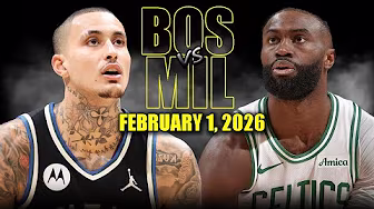 Boston Celtics vs Milwaukee Bucks Full Game Highlights – February 1, 2026 | NBA Season background