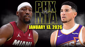 Phoenix Suns vs Miami Heat Full Game Highlights – January 13, 2026 | NBA Season background