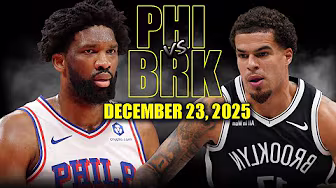 Philadelphia 76ers vs Brooklyn Nets Full Game Highlights – December 23, 2025 | NBA Season background