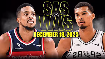San Antonio Spurs vs Washington Wizards Full Game Highlights – December 18, 2025 | NBA Season background