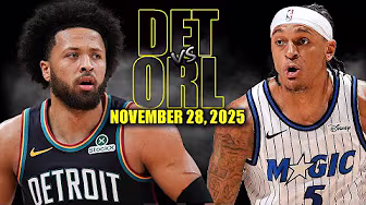 Detroit Pistons vs Orlando Magic Full Game Highlights - November 28, 2025 | NBA Season background