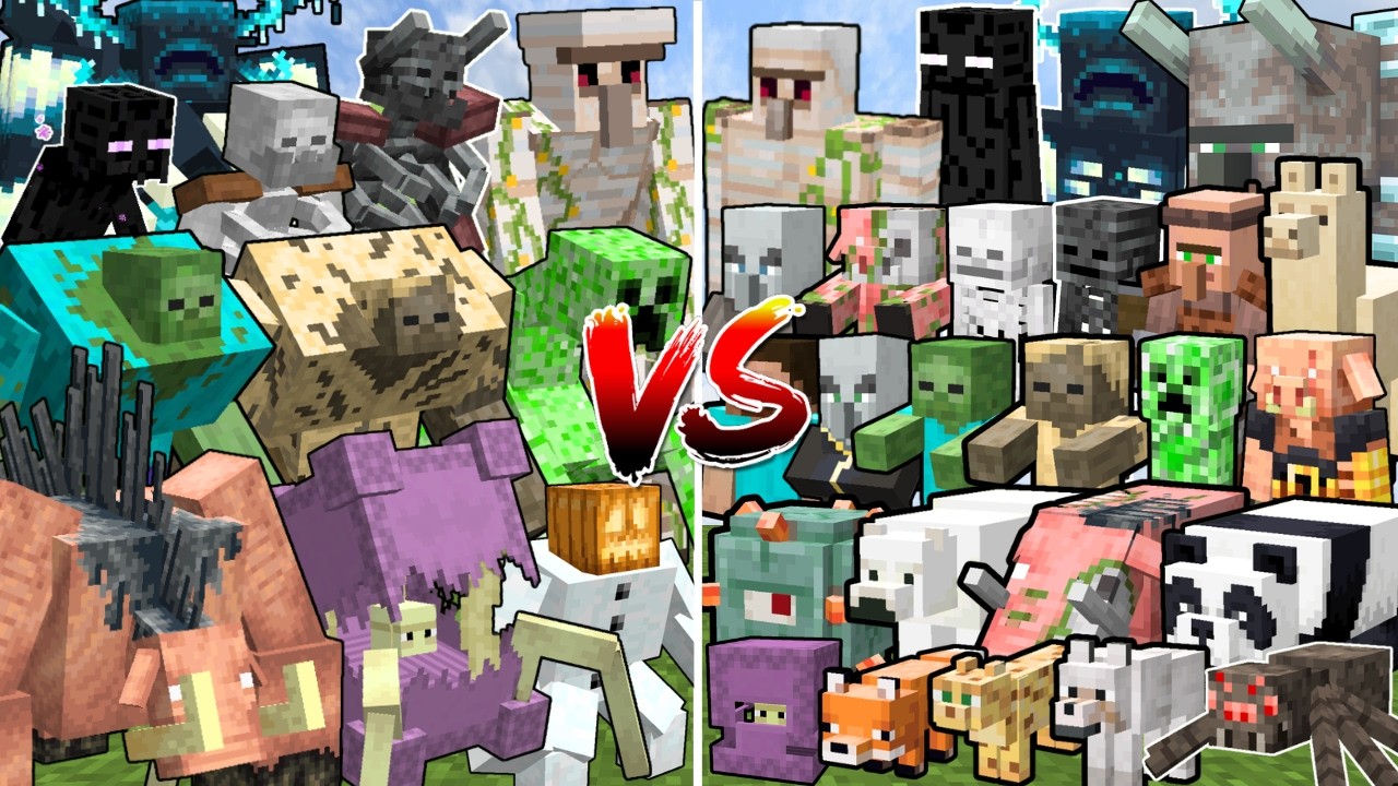 ALL MUTANT MONSTERS vs 100 NORMAL MINECRAFT MOBS | Minecraft Mob Battle