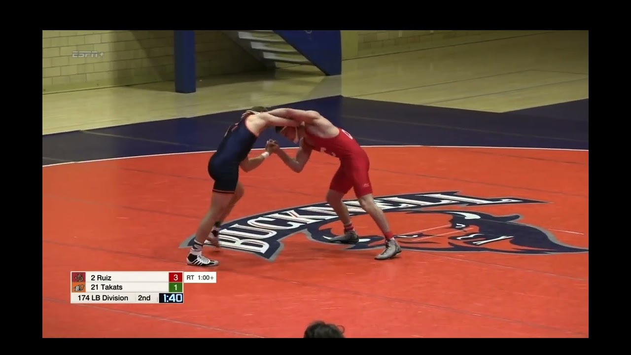 174lbs Simon Ruiz (Cornell) vs Myles Takats (Bucknell) background