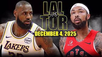 Los Angeles Lakers vs Toronto Raptors Full Game Highlights – December 4, 2025 | NBA Season background