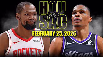 Houston Rockets vs Sacramento Kings Full Game Highlights – February 25, 2026 | NBA Season background